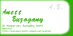 anett buzogany business card